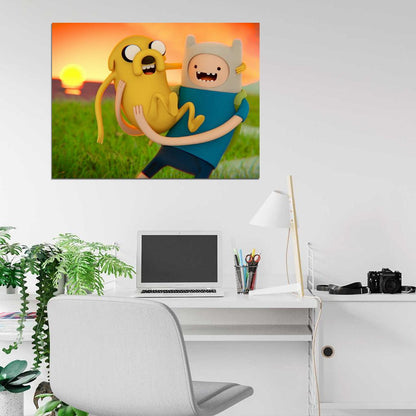 Adventure Time Finn & Jake Cartoon Characters Cool Art Wall Art Print Poster