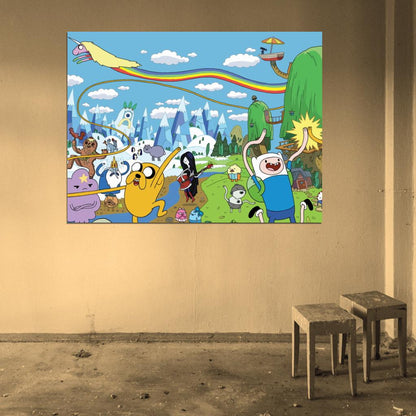 Adventure Time Cartoon All Characters Cool Art Wall Art Print Poster