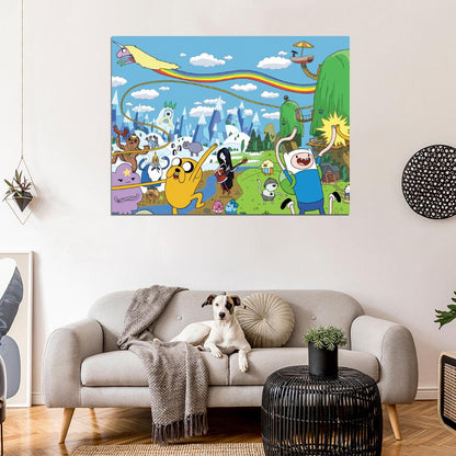 Adventure Time Cartoon All Characters Cool Art Wall Art Print Poster