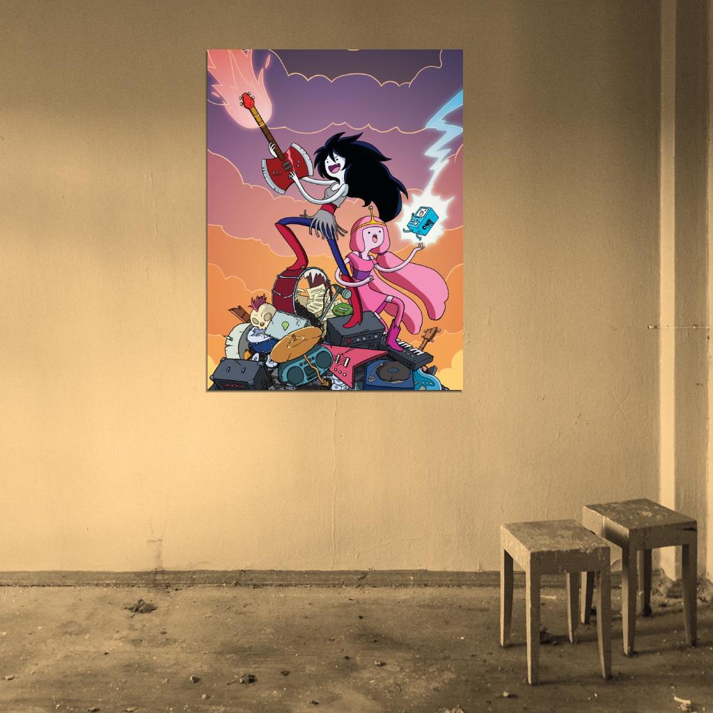 Adventure Time Cartoon Marceline and The Scream Queens Rock Band Cool Art Wall Art Print Poster