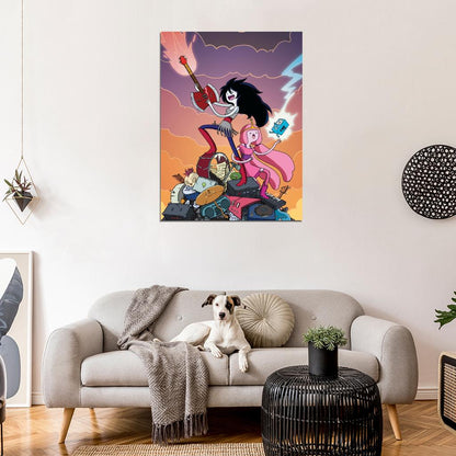 Adventure Time Cartoon Marceline and The Scream Queens Rock Band Cool Art Wall Art Print Poster