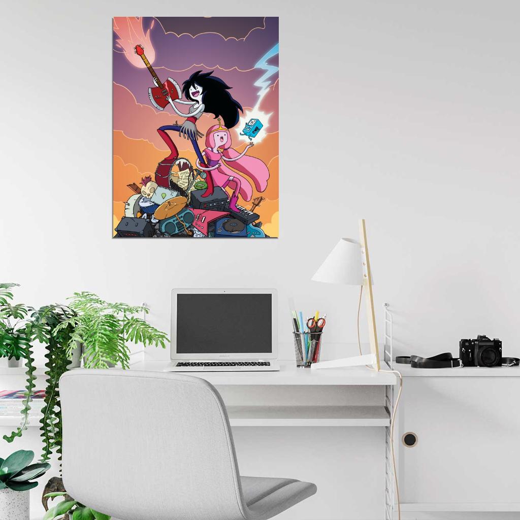 Adventure Time Cartoon Marceline and The Scream Queens Rock Band Cool Art Wall Art Print Poster