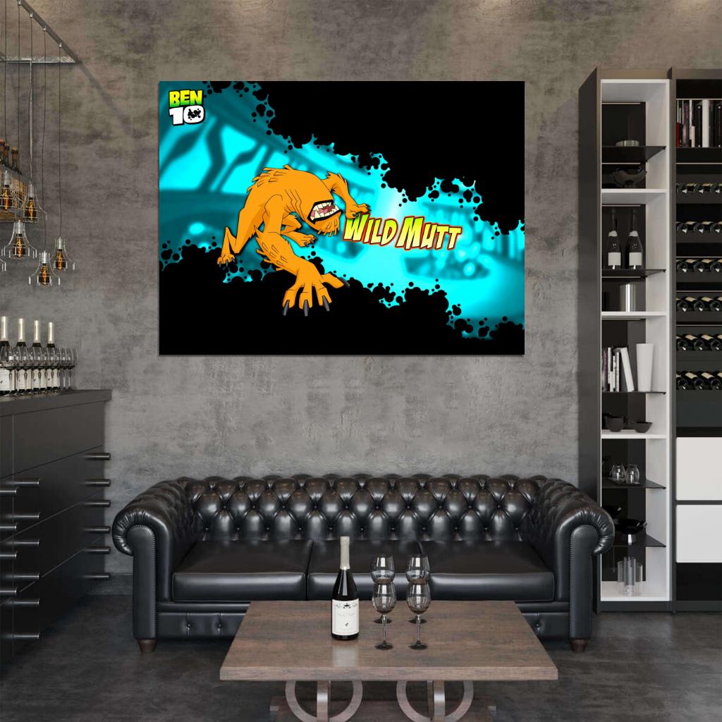 Ben 10 Wild Mutt Alien Cartoon TV Series Art Wall Art Print Poster
