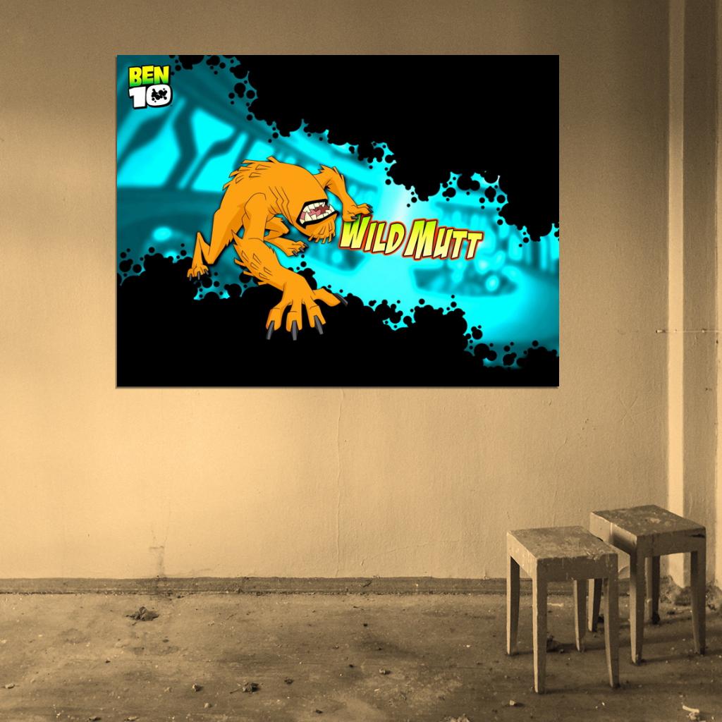 Ben 10 Wild Mutt Alien Cartoon TV Series Art Wall Art Print Poster