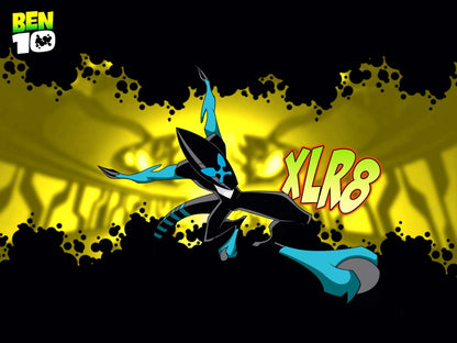 Ben 10 XLR8 Alien Cartoon TV Series Art Wall Art Print Poster