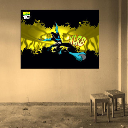 Ben 10 XLR8 Alien Cartoon TV Series Art Wall Art Print Poster