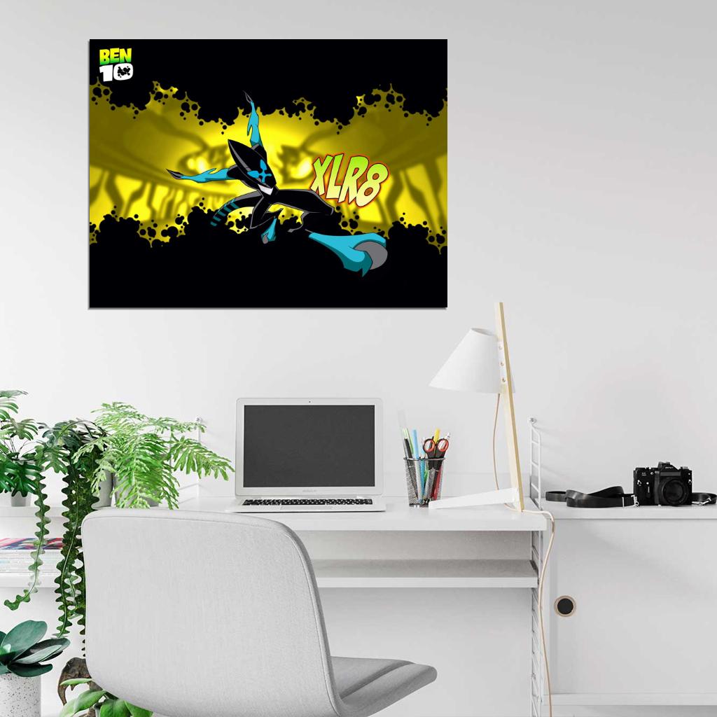 Ben 10 XLR8 Alien Cartoon TV Series Art Wall Art Print Poster