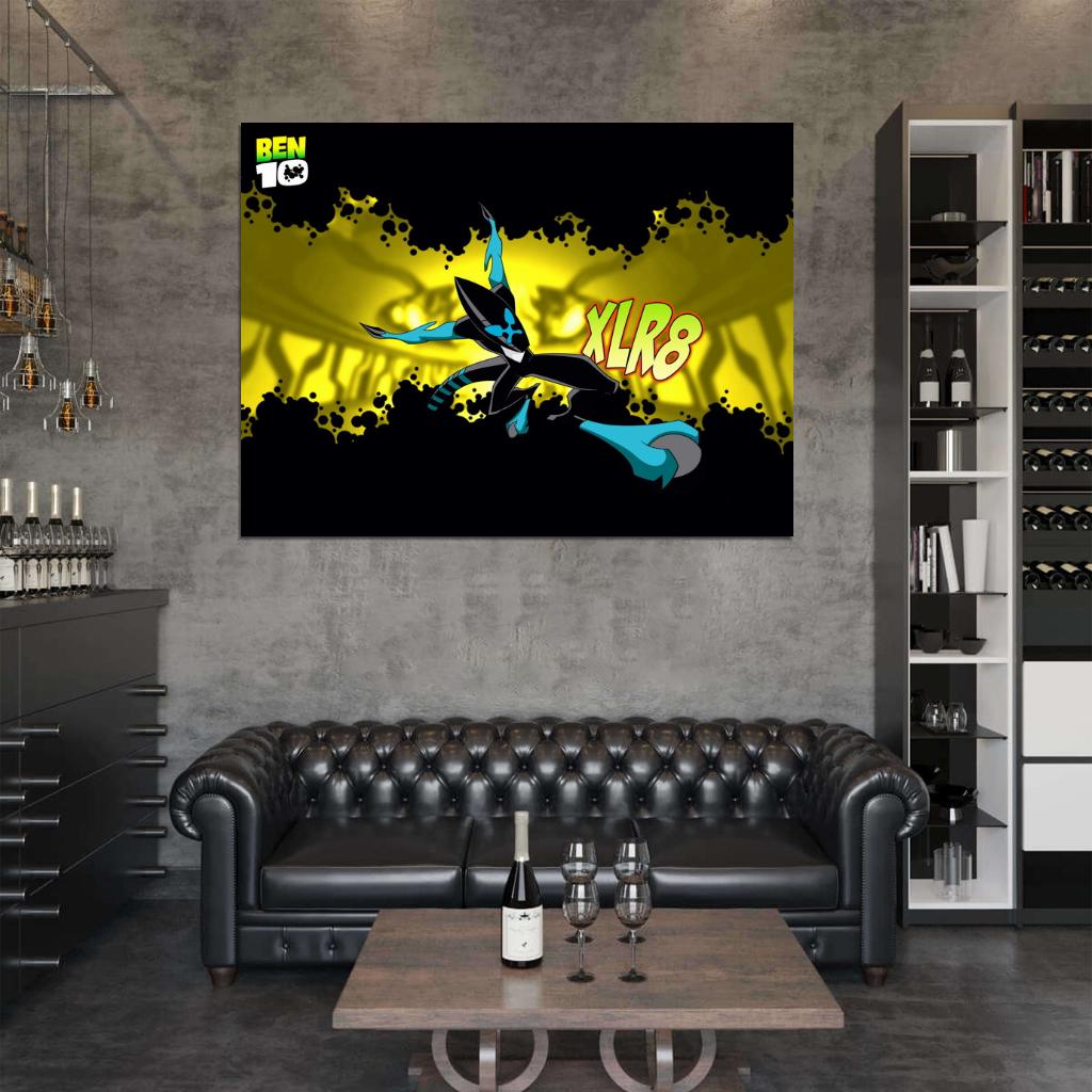 Ben 10 XLR8 Alien Cartoon TV Series Art Wall Art Print Poster