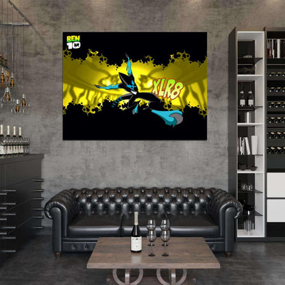 Ben 10 XLR8 Alien Cartoon TV Series Art Wall Art Print Poster