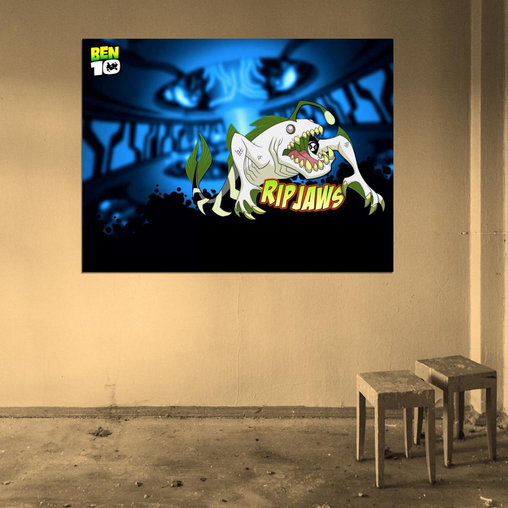 Ben 10 Ripjaws Alien Cartoon TV Series Art Wall Art Print Poster