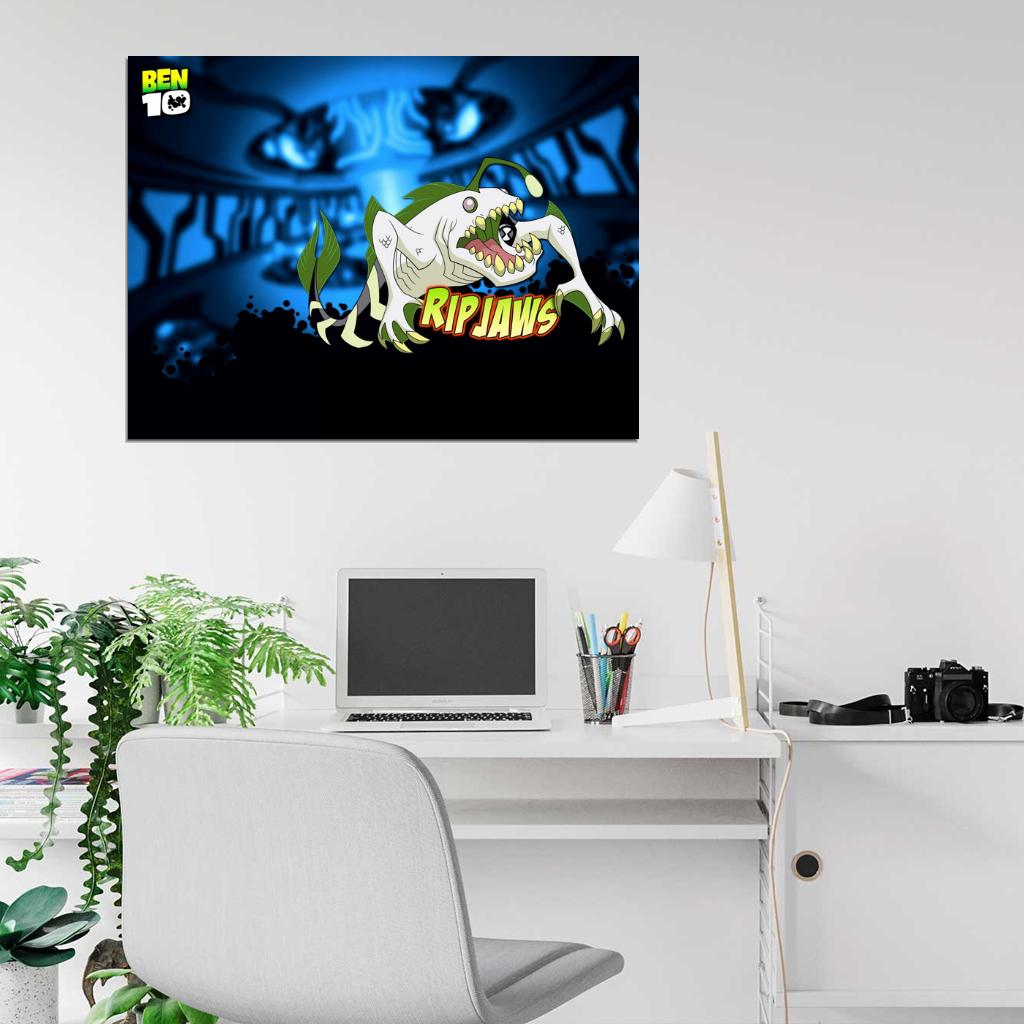 Ben 10 Ripjaws Alien Cartoon TV Series Art Wall Art Print Poster