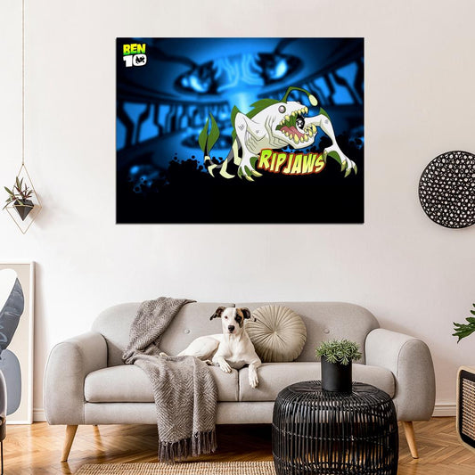 Ben 10 Ripjaws Alien Cartoon TV Series Art Wall Art Print Poster