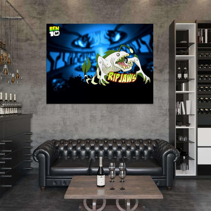 Ben 10 Ripjaws Alien Cartoon TV Series Art Wall Art Print Poster