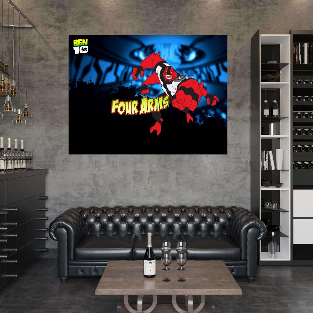 Ben 10 Four Arms Alien Cartoon TV Series Art Wall Art Print Poster