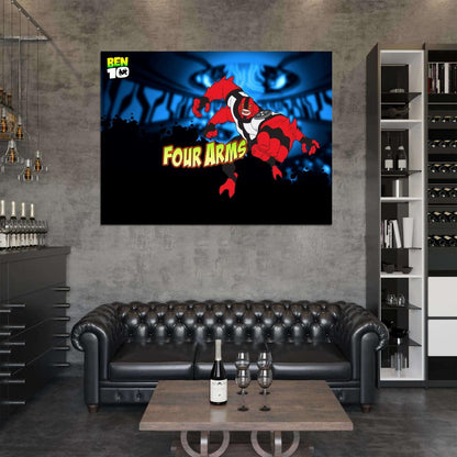 Ben 10 Four Arms Alien Cartoon TV Series Art Wall Art Print Poster