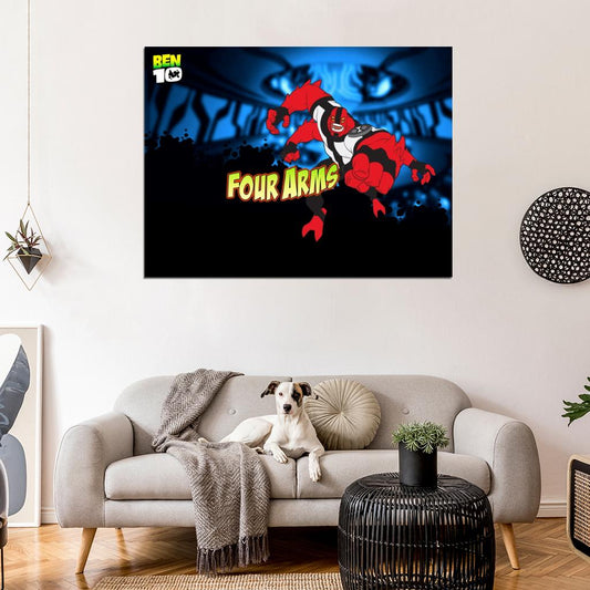 Ben 10 Four Arms Alien Cartoon TV Series Art Wall Art Print Poster