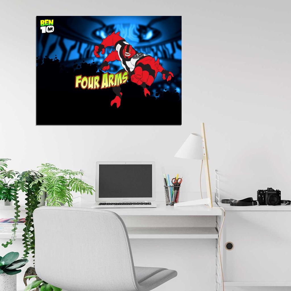 Ben 10 Four Arms Alien Cartoon TV Series Art Wall Art Print Poster
