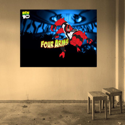 Ben 10 Four Arms Alien Cartoon TV Series Art Wall Art Print Poster