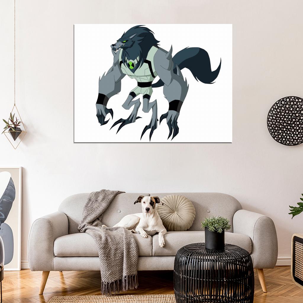 Ben 10 Blitzwolfer Alien Cartoon TV Series Art Wall Art Print Poster
