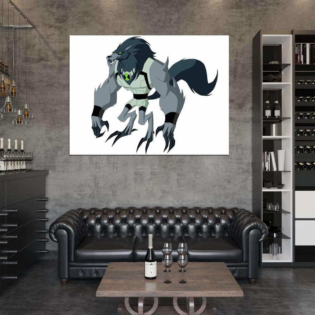 Ben 10 Blitzwolfer Alien Cartoon TV Series Art Wall Art Print Poster