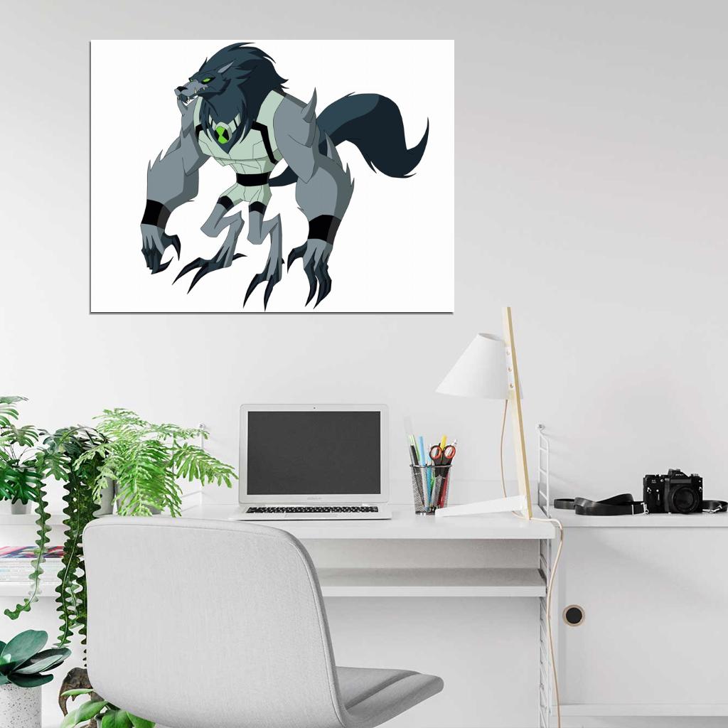 Ben 10 Blitzwolfer Alien Cartoon TV Series Art Wall Art Print Poster