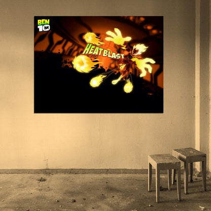 Ben 10 Heatblast Alien Cartoon TV Series Art Wall Art Print Poster