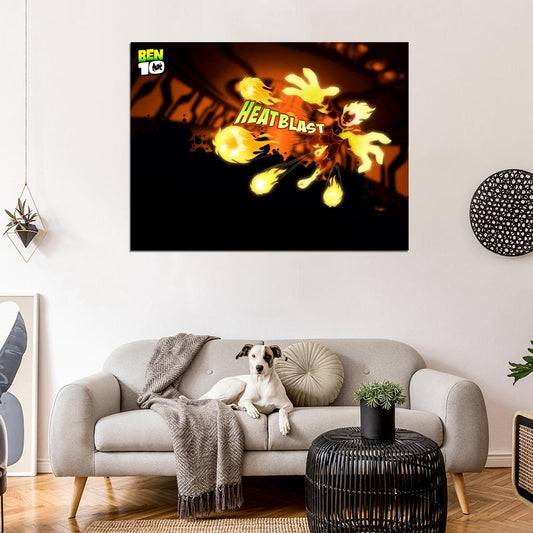 Ben 10 Heatblast Alien Cartoon TV Series Art Wall Art Print Poster