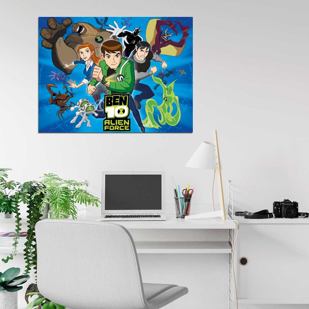 Ben 10 Alien Force Characters Cartoon TV Series Art Wall Art Print Poster