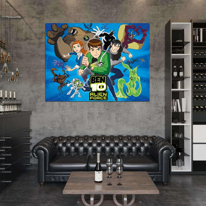 Ben 10 Alien Force Characters Cartoon TV Series Art Wall Art Print Poster