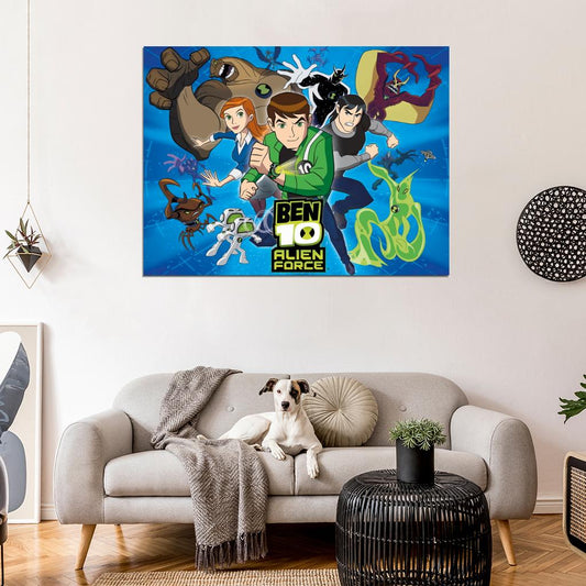 Ben 10 Alien Force Characters Cartoon TV Series Art Wall Art Print Poster