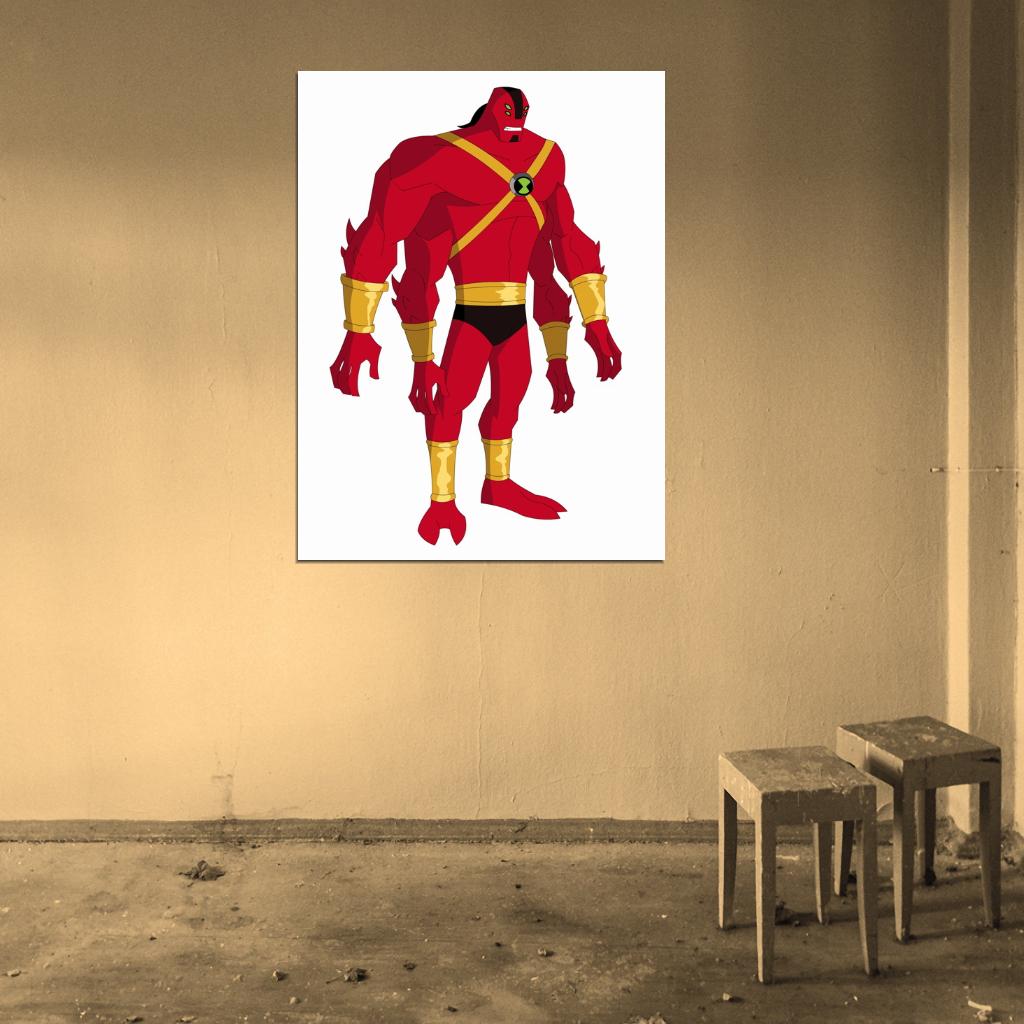 Ben 10 Four Arms Alien Cartoon TV Series Art Wall Art Print Poster