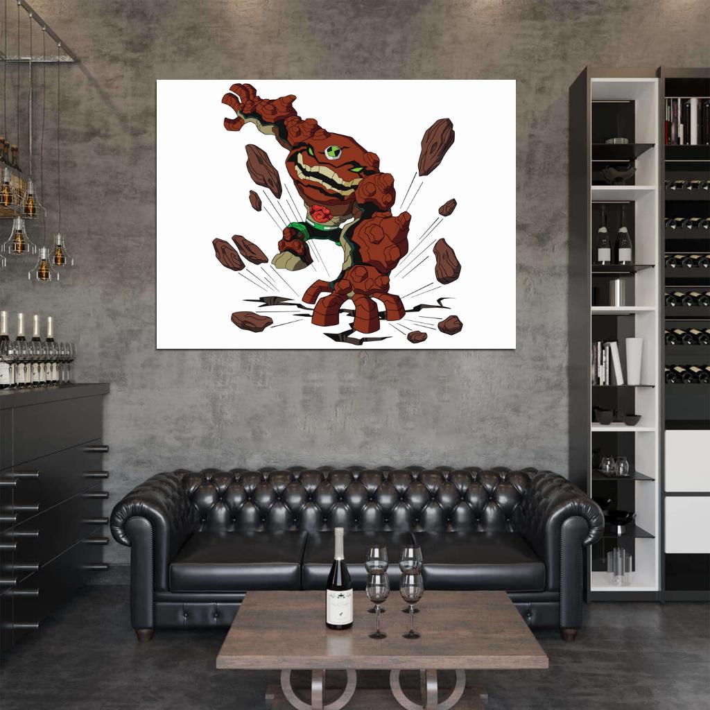 Ben 10 Gravattack Alien Cartoon TV Series Art Wall Art Print Poster