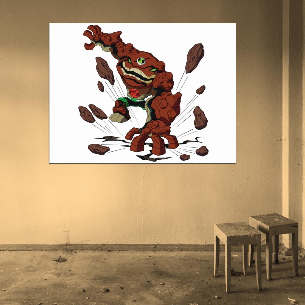 Ben 10 Gravattack Alien Cartoon TV Series Art Wall Art Print Poster