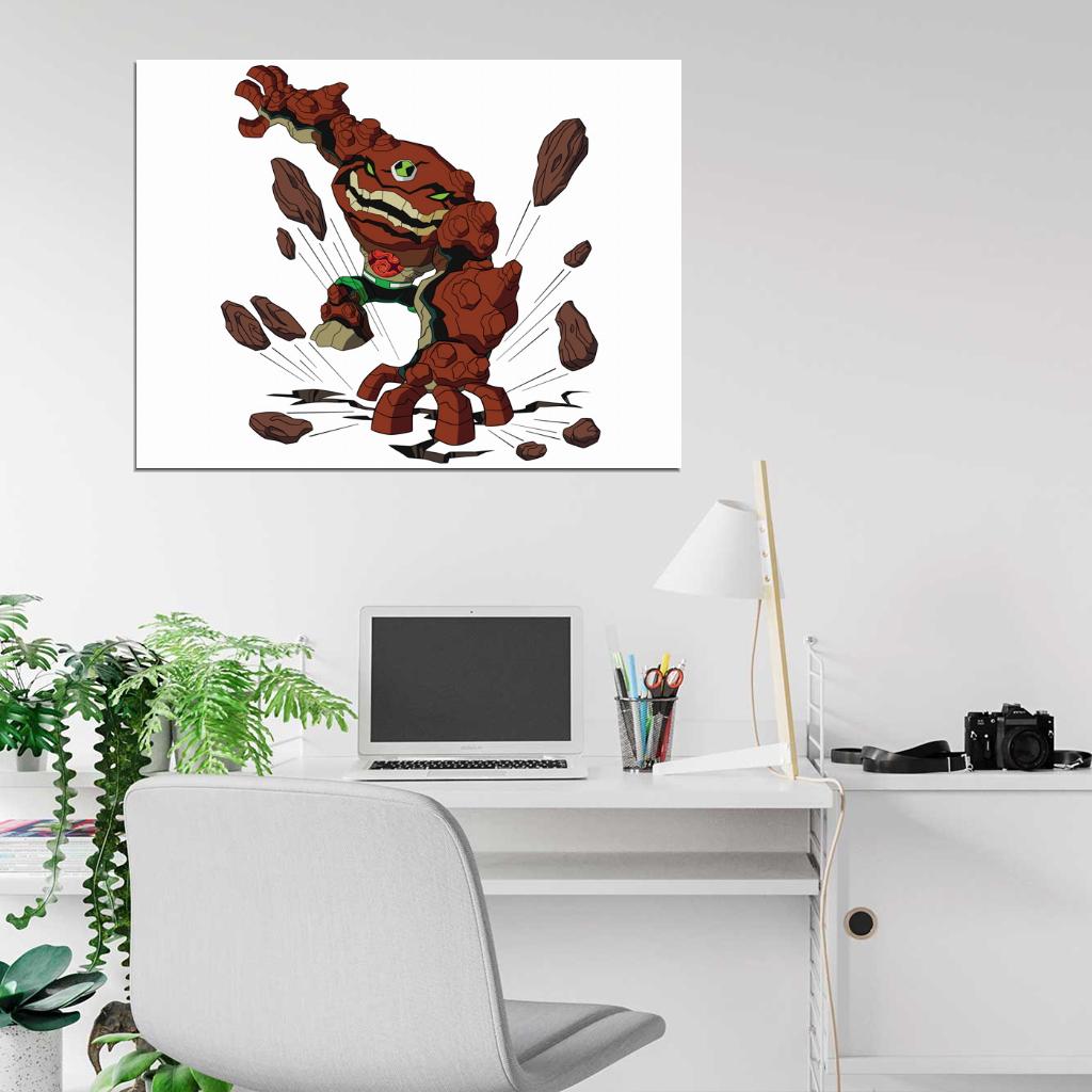 Ben 10 Gravattack Alien Cartoon TV Series Art Wall Art Print Poster
