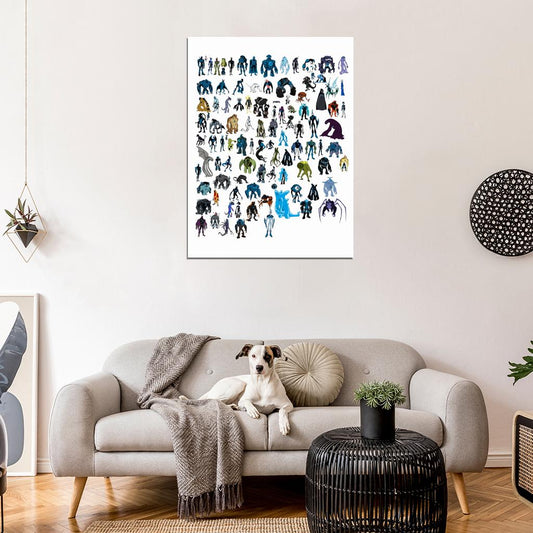 Ben 10 All Aliens Characters Cartoon TV Series Art Wall Art Print Poster