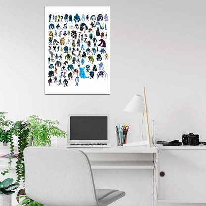 Ben 10 All Aliens Characters Cartoon TV Series Art Wall Art Print Poster