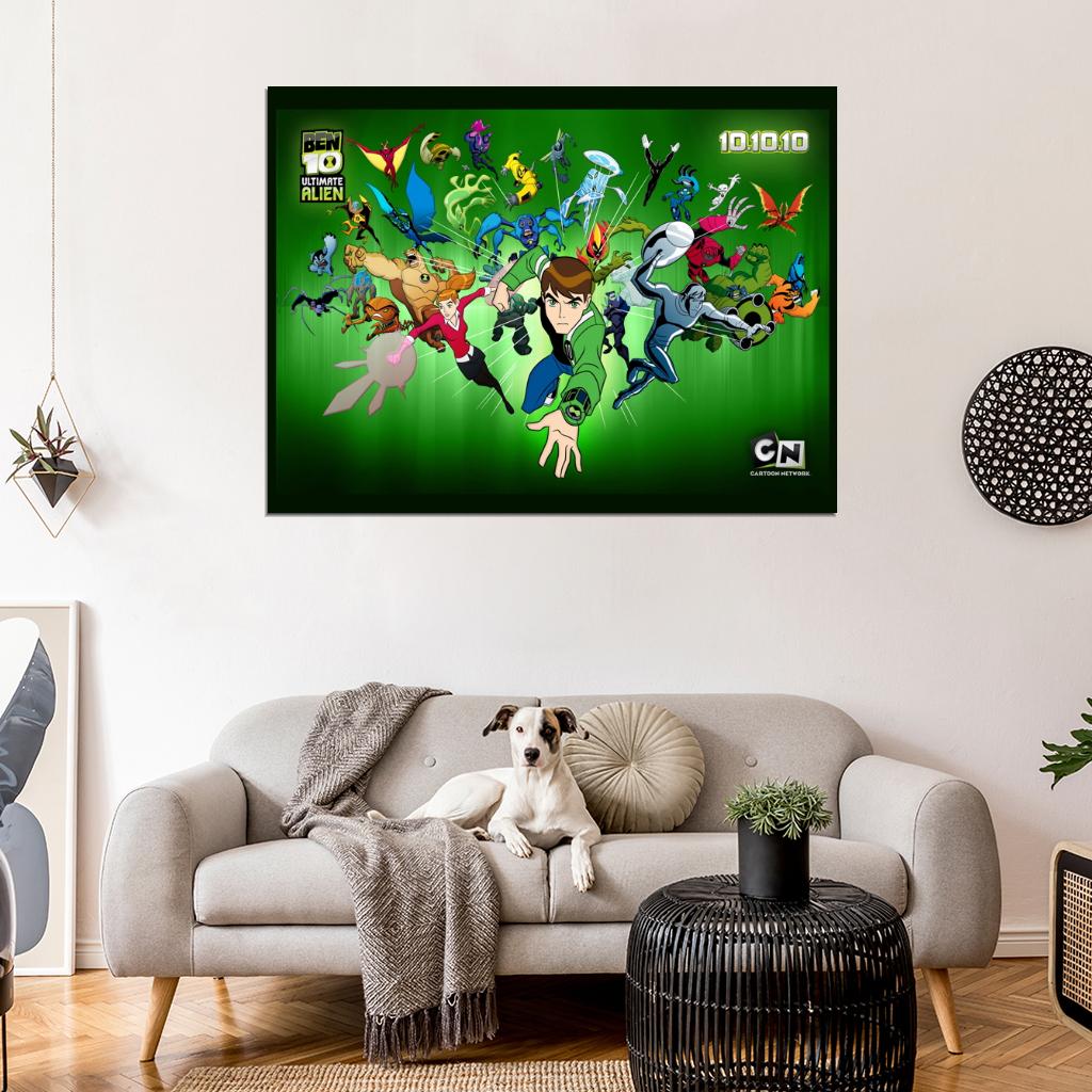 Ben 10 Ultimate Alien Characters Cartoon TV Series Art Wall Art Print Poster