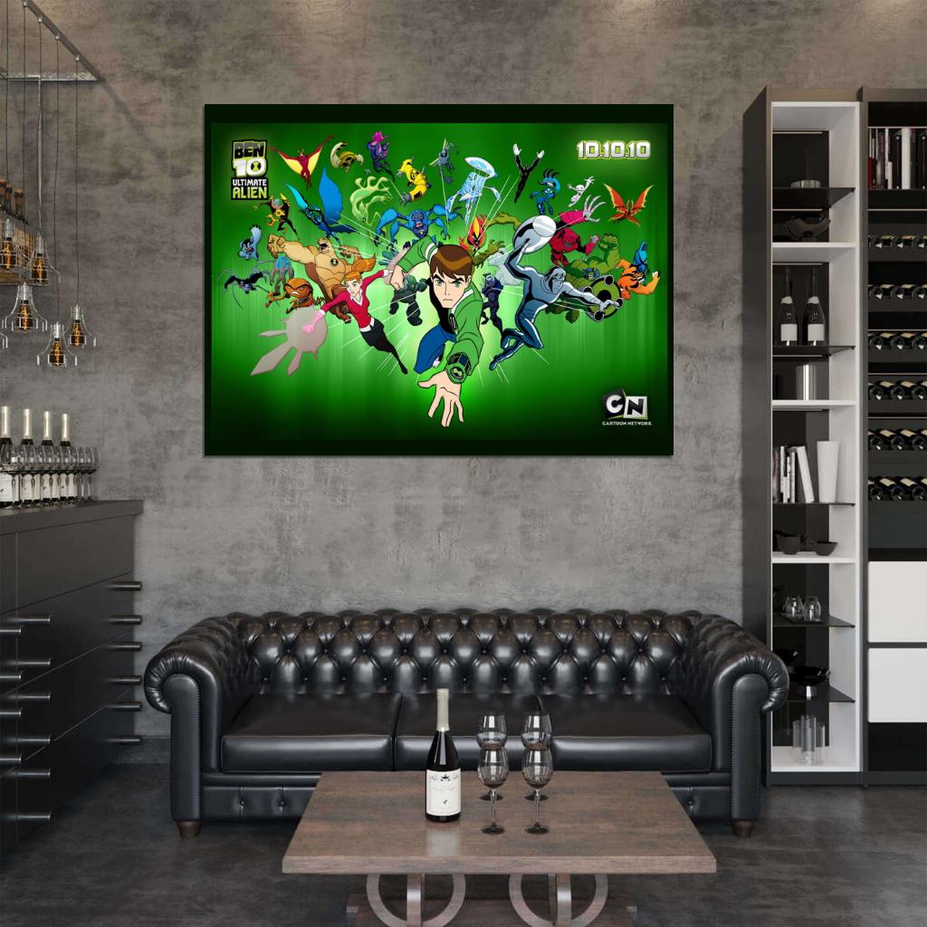 Ben 10 Ultimate Alien Characters Cartoon TV Series Art Wall Art Print Poster