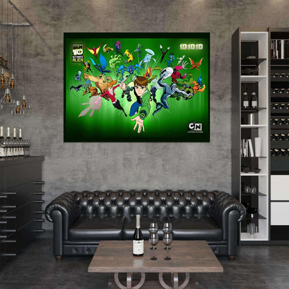 Ben 10 Ultimate Alien Characters Cartoon TV Series Art Wall Art Print Poster