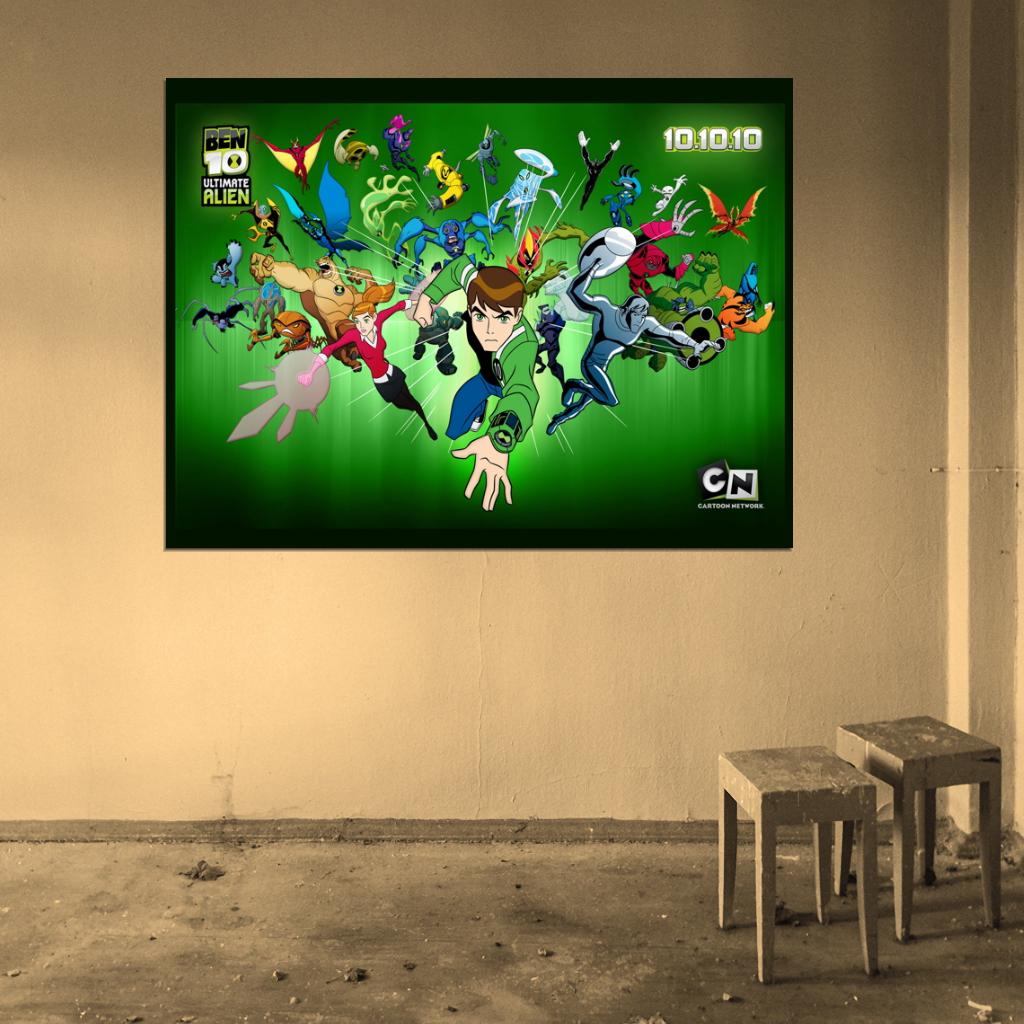 Ben 10 Ultimate Alien Characters Cartoon TV Series Art Wall Art Print Poster