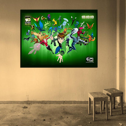 Ben 10 Ultimate Alien Characters Cartoon TV Series Art Wall Art Print Poster