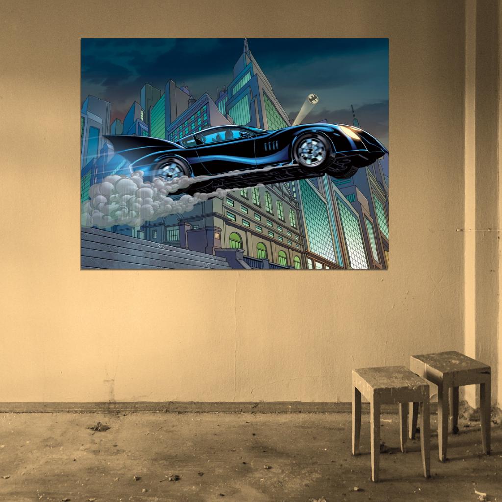 Awesome Batmobile Gotham Batman Cool Rare Art Wall Art Print Poster