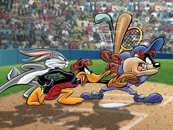 Tasmanian Devil Taz Baseball Bugs Bunny Daffy Duck Looney Tunes Cool Funny Art Wall Art Print Poster