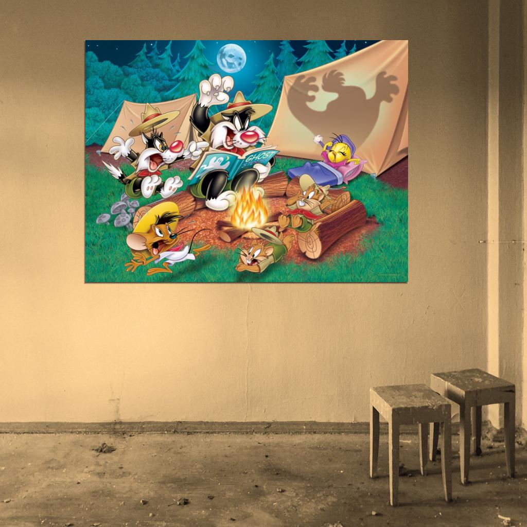 Tweety Bird Sylvester Pussycat Speedy Gonzales Looney Tunes Cool Funny Art Wall Art Print Poster