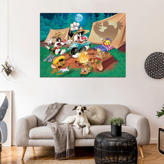 Tweety Bird Sylvester Pussycat Speedy Gonzales Looney Tunes Cool Funny Art Wall Art Print Poster