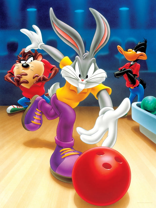 Tasmanian Devil Taz Bugs Bunny Daffy Duck Bowling Looney Tunes Cool Funny Art Wall Art Print Poster