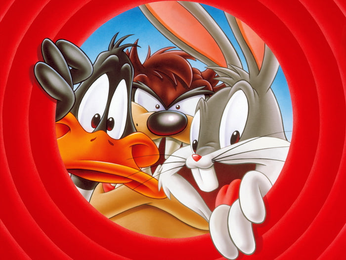 Tasmanian Devil Taz Bugs Bunny Daffy Duck Looney Tunes Logo Cool Funny Art Wall Art Print Poster