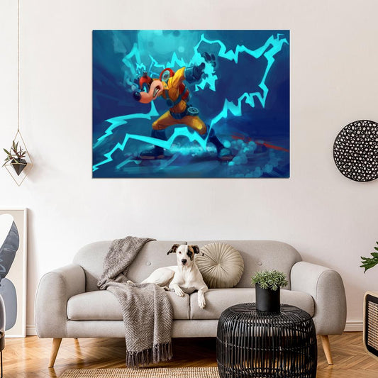 Megavolt Darkwing Duck Cool Amazing Art Wall Art Print Poster