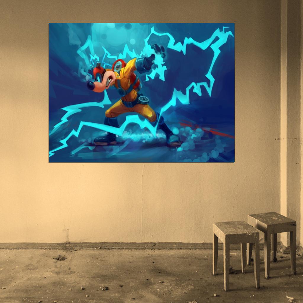 Megavolt Darkwing Duck Cool Amazing Art Wall Art Print Poster