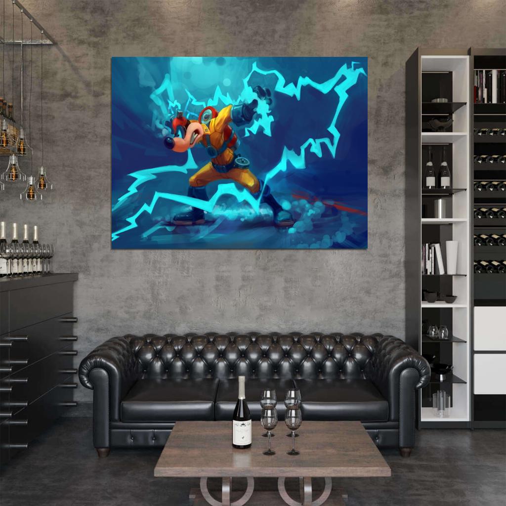 Megavolt Darkwing Duck Cool Amazing Art Wall Art Print Poster